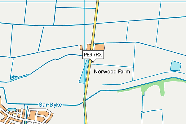 PE6 7RX map - OS VectorMap District (Ordnance Survey)