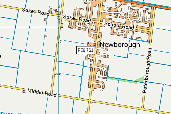 PE6 7SJ map - OS VectorMap District (Ordnance Survey)