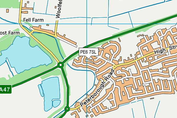 PE6 7SL map - OS VectorMap District (Ordnance Survey)