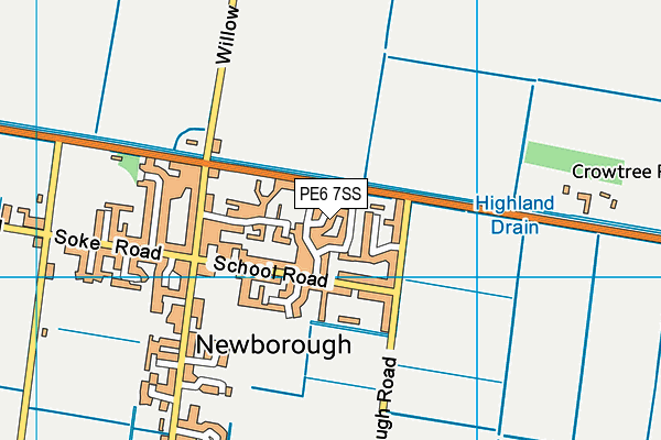 PE6 7SS map - OS VectorMap District (Ordnance Survey)