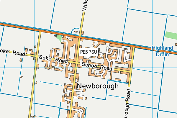 PE6 7SU map - OS VectorMap District (Ordnance Survey)