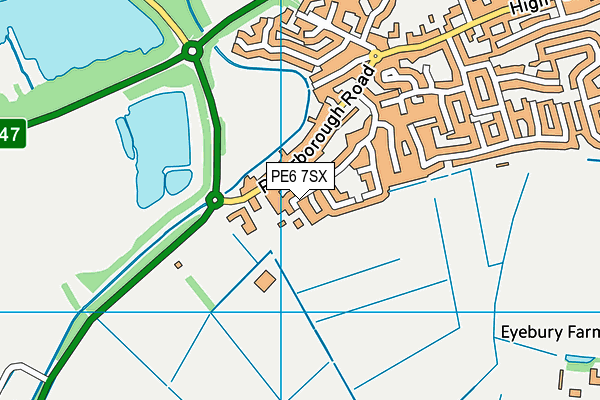 PE6 7SX map - OS VectorMap District (Ordnance Survey)