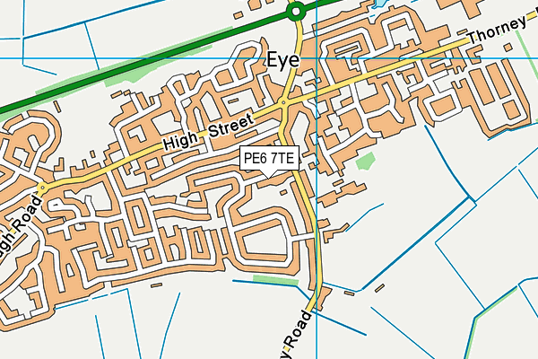 PE6 7TE map - OS VectorMap District (Ordnance Survey)