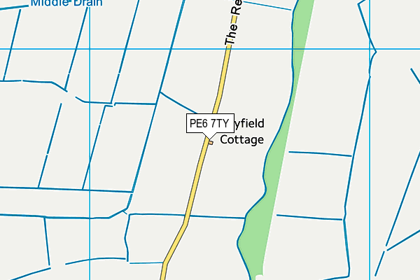 PE6 7TY map - OS VectorMap District (Ordnance Survey)