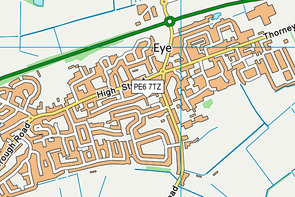 PE6 7TZ map - OS VectorMap District (Ordnance Survey)