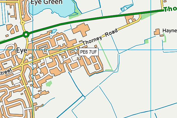 PE6 7UF map - OS VectorMap District (Ordnance Survey)