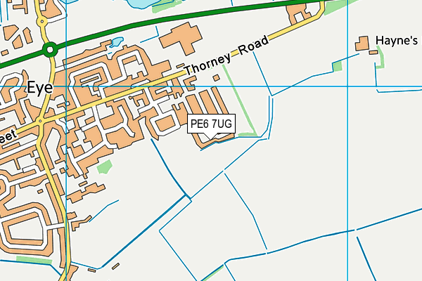 PE6 7UG map - OS VectorMap District (Ordnance Survey)