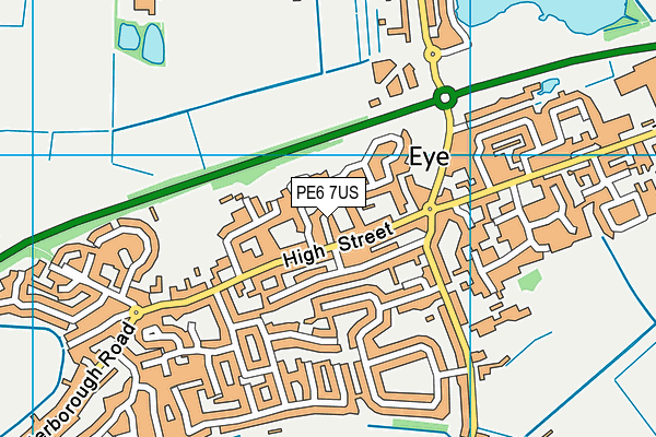 PE6 7US map - OS VectorMap District (Ordnance Survey)