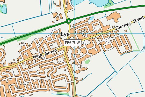 PE6 7UW map - OS VectorMap District (Ordnance Survey)