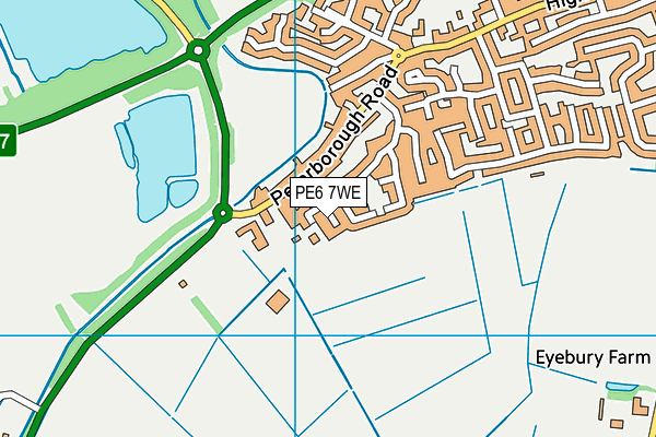 PE6 7WE map - OS VectorMap District (Ordnance Survey)