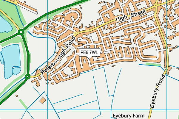 PE6 7WL map - OS VectorMap District (Ordnance Survey)