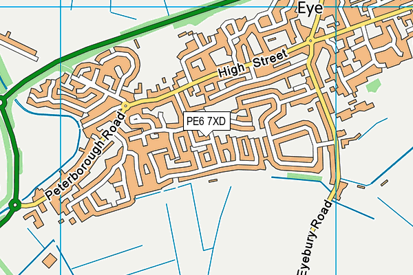 PE6 7XD map - OS VectorMap District (Ordnance Survey)