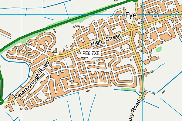 PE6 7XE map - OS VectorMap District (Ordnance Survey)