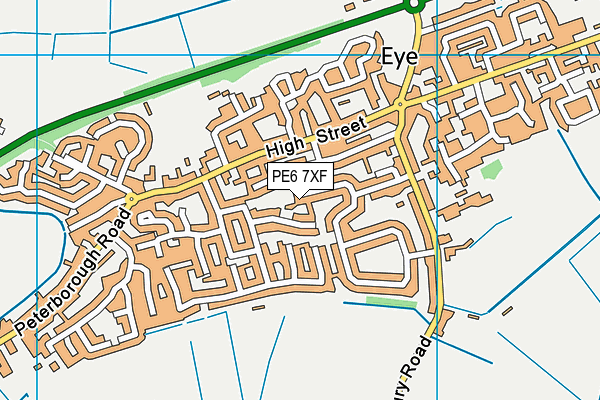 PE6 7XF map - OS VectorMap District (Ordnance Survey)