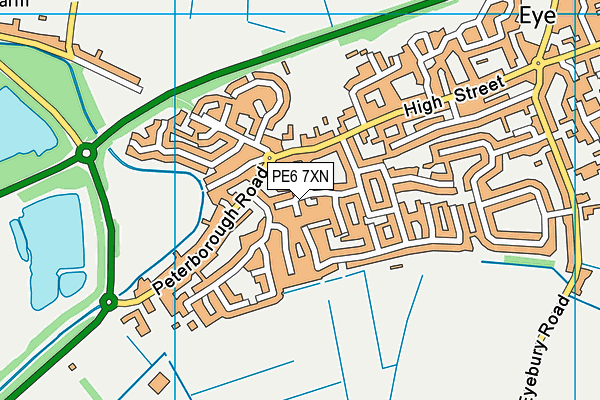 PE6 7XN map - OS VectorMap District (Ordnance Survey)