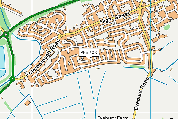 PE6 7XR map - OS VectorMap District (Ordnance Survey)