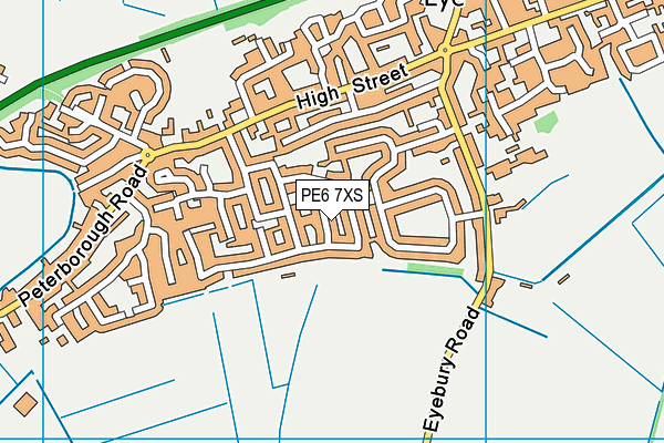 PE6 7XS map - OS VectorMap District (Ordnance Survey)
