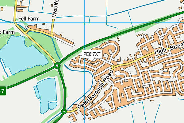 PE6 7XT map - OS VectorMap District (Ordnance Survey)