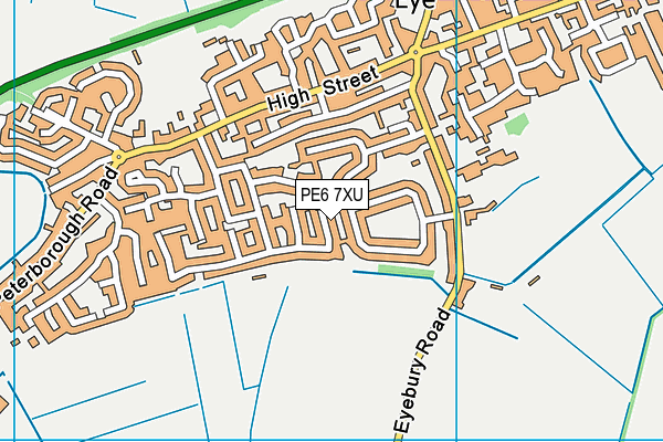 PE6 7XU map - OS VectorMap District (Ordnance Survey)