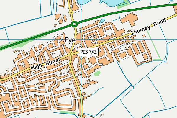 PE6 7XZ map - OS VectorMap District (Ordnance Survey)