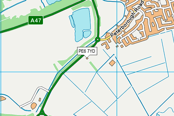 PE6 7YD map - OS VectorMap District (Ordnance Survey)