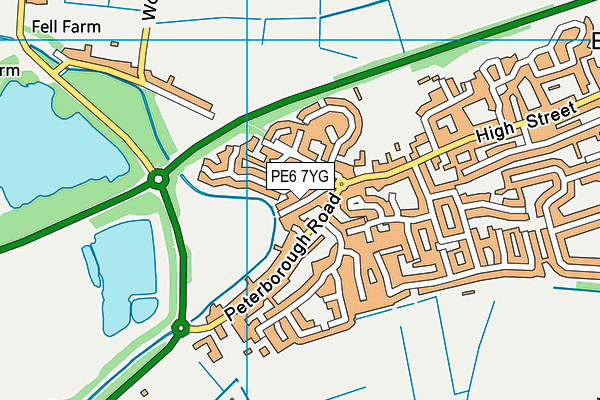 PE6 7YG map - OS VectorMap District (Ordnance Survey)