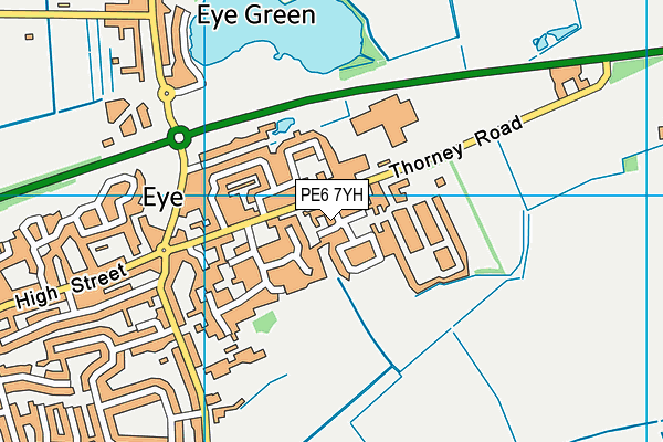 PE6 7YH map - OS VectorMap District (Ordnance Survey)