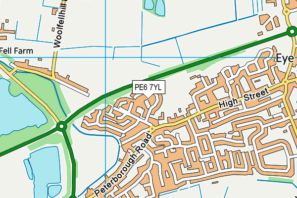 PE6 7YL map - OS VectorMap District (Ordnance Survey)