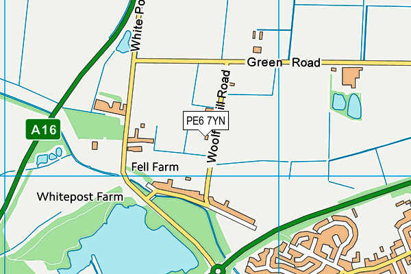 PE6 7YN map - OS VectorMap District (Ordnance Survey)