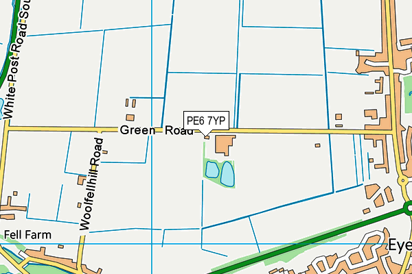 PE6 7YP map - OS VectorMap District (Ordnance Survey)