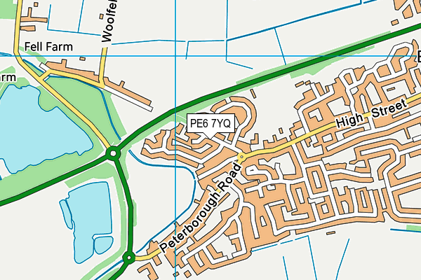 PE6 7YQ map - OS VectorMap District (Ordnance Survey)