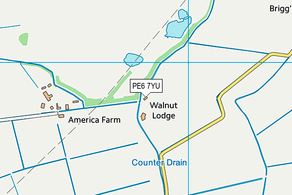 PE6 7YU map - OS VectorMap District (Ordnance Survey)