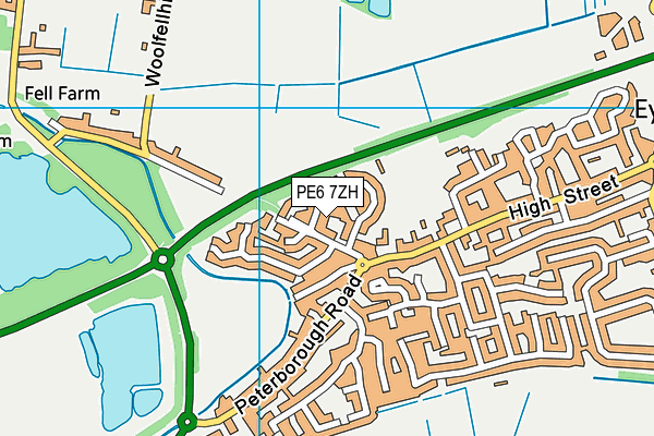 PE6 7ZH map - OS VectorMap District (Ordnance Survey)