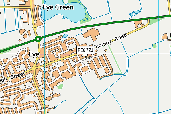 PE6 7ZJ map - OS VectorMap District (Ordnance Survey)