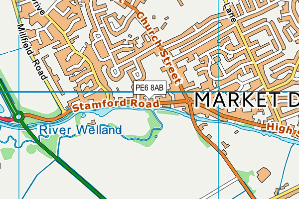 PE6 8AB map - OS VectorMap District (Ordnance Survey)