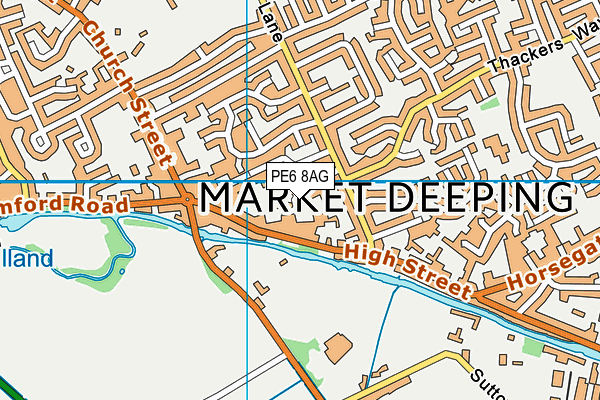 PE6 8AG map - OS VectorMap District (Ordnance Survey)