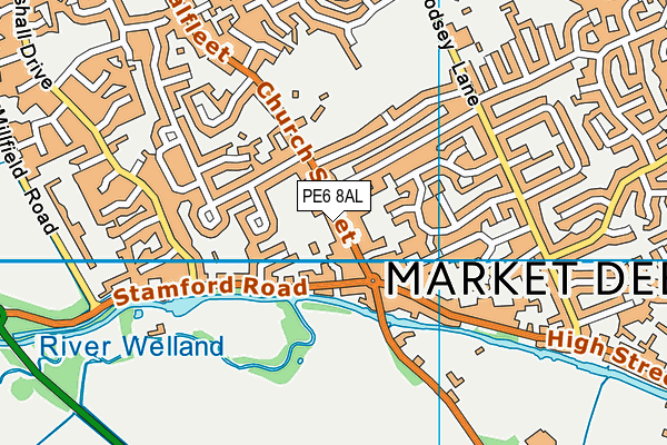 PE6 8AL map - OS VectorMap District (Ordnance Survey)