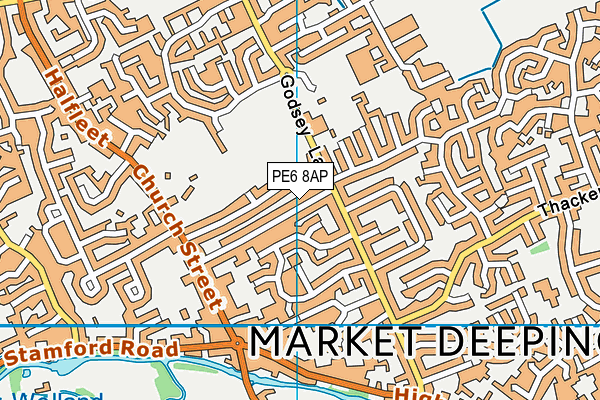 PE6 8AP map - OS VectorMap District (Ordnance Survey)