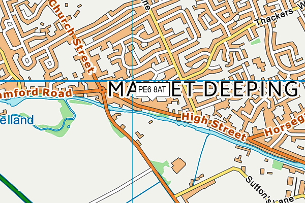 PE6 8AT map - OS VectorMap District (Ordnance Survey)