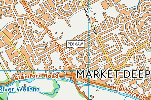 PE6 8AW map - OS VectorMap District (Ordnance Survey)