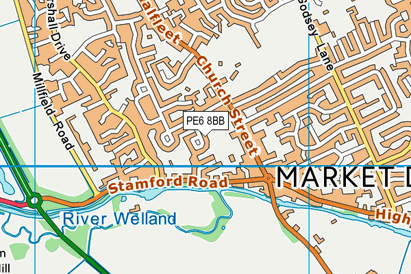 PE6 8BB map - OS VectorMap District (Ordnance Survey)