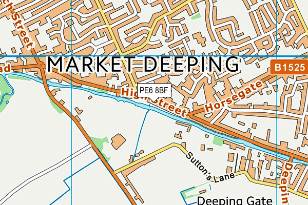 PE6 8BF map - OS VectorMap District (Ordnance Survey)