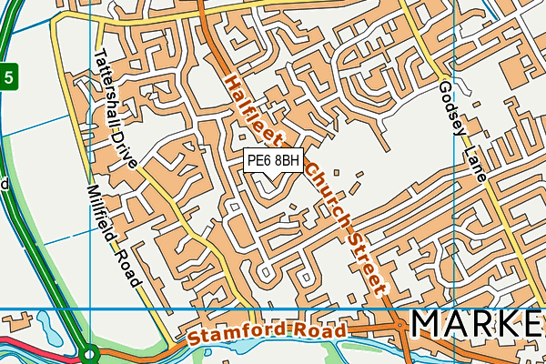 PE6 8BH map - OS VectorMap District (Ordnance Survey)