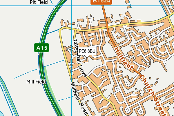 PE6 8BU map - OS VectorMap District (Ordnance Survey)