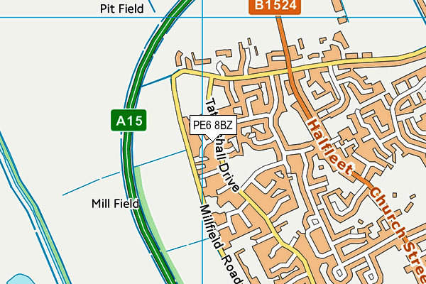 PE6 8BZ map - OS VectorMap District (Ordnance Survey)