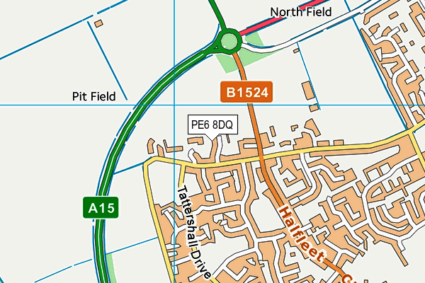 PE6 8DQ map - OS VectorMap District (Ordnance Survey)