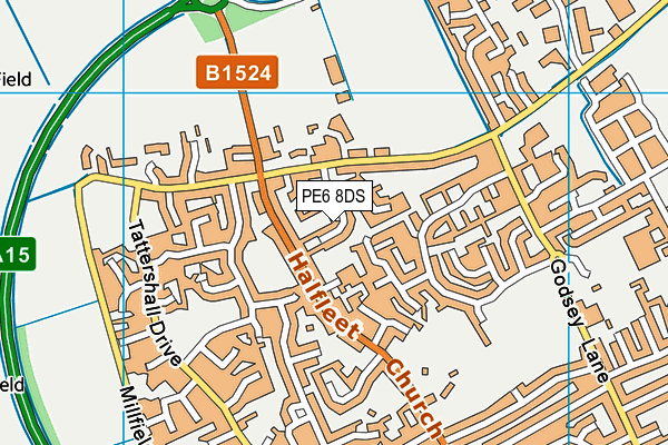 PE6 8DS map - OS VectorMap District (Ordnance Survey)