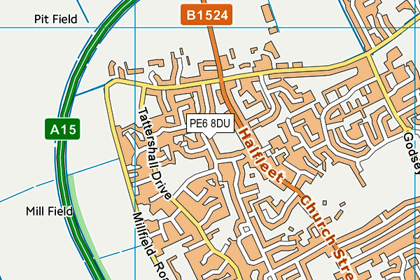 PE6 8DU map - OS VectorMap District (Ordnance Survey)