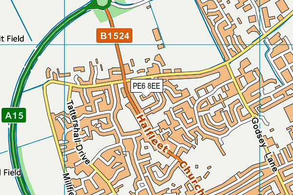 PE6 8EE map - OS VectorMap District (Ordnance Survey)