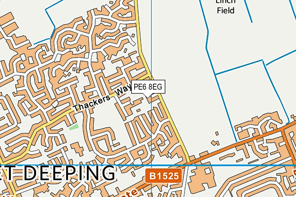 PE6 8EG map - OS VectorMap District (Ordnance Survey)